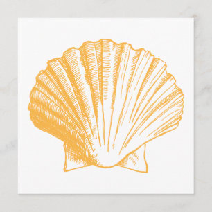 Golden Sand Sea Shell Luau Réception Invitation
