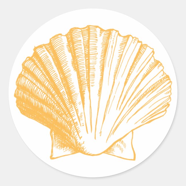 Golden Sand Sea Shell Sticker (Front)