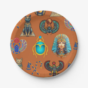 Golden Sands Revival: Authentic Egyptian Antiquity Paper Plate