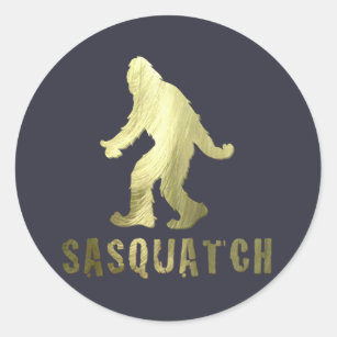 Golden Sasquatch Classic Round Sticker