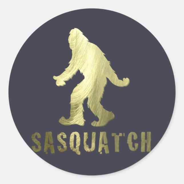 Golden Sasquatch Classic Round Sticker (Front)