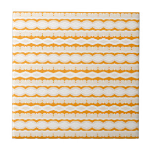 Golden Savanna African Orange & Ivory Geometric Tile