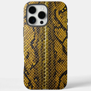  Golden Scale: Premium Snake Skin iPhone 16 Pro Max Case