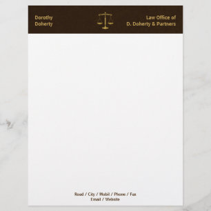 Golden Scales of Justice LAW OFFICE Letterhead