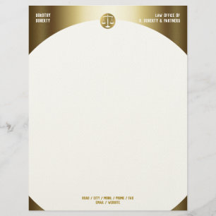 Golden Scales of Justice LAW OFFICE Letterhead