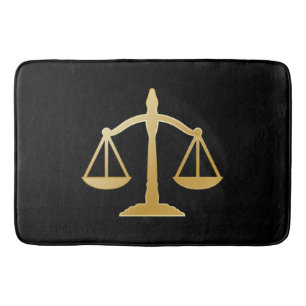 Golden Scales of Justice Law Theme Design Bath Mat