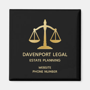 Golden Scales of Justice Law Theme Design Business Magnet