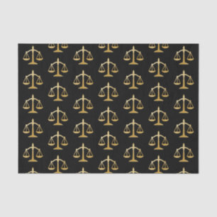 Golden Scales of Justice Law Theme Design Tissue Paper