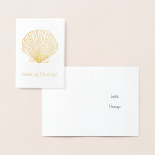 Golden Scallop Seashell Card Template
