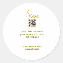 Golden Scan QR code glitter simple elegant calligr