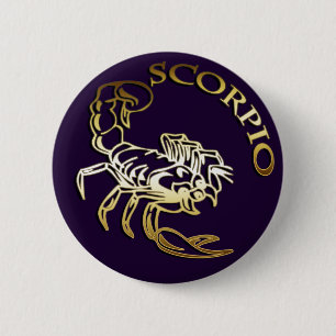 GOLDEN SCORPIO 2 INCH ROUND BUTTON