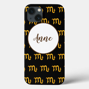 Golden Scorpio Astrology Symbol Personalized iPhone 13 Case