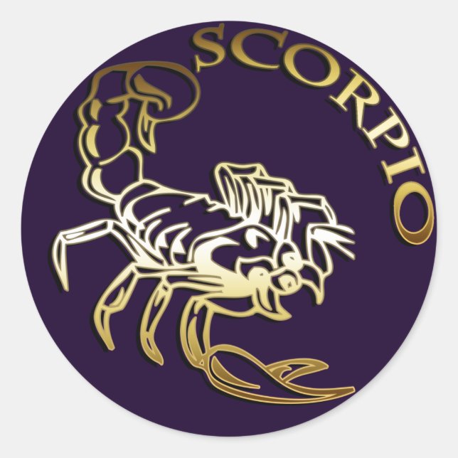 GOLDEN SCORPIO CLASSIC ROUND STICKER (Front)
