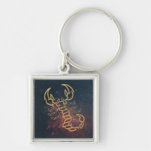 Golden Scorpio Magnet Keychain