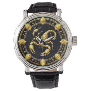 Golden Scorpion Zodiac Design with Ornamens Watch