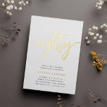 Golden Script 80th Birthday Party<br><div class="desc">Celebrate her milestone birthday with these chic 80th birthday party invitations featuring "eighty" in modern gold foil hand sketched script lettering. Personalize with your party details beneath. A unforgettable,  luxe choice for fabulous 80th birthday celebrations.</div>