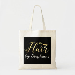 Golden Script Scissors Hairstylist Hair Salon Tote Bag