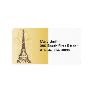 Golden Scrolls and Eiffel Tower Label