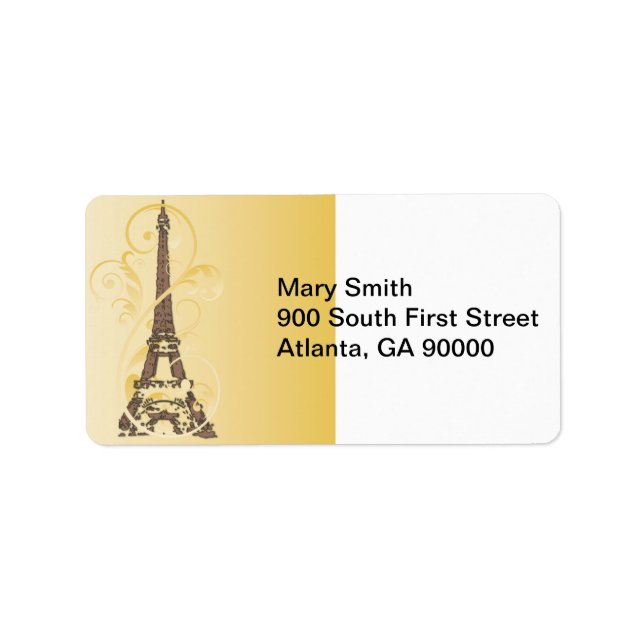 Golden Scrolls and Eiffel Tower Label (Front)