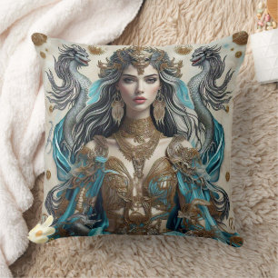 "Golden Sea Touch" Throw Pillow