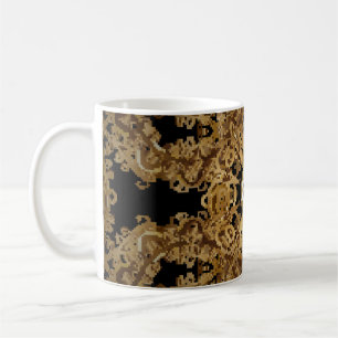 Golden Seamless hand drawn, vintage Background. Sn Coffee Mug