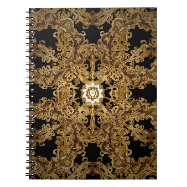Golden Seamless hand drawn, vintage Background. Sn Notebook (Front)