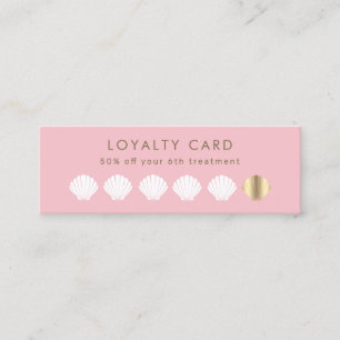 golden seashell pink loyalty card