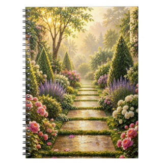 Golden Secret Garden Path Floral Notebook