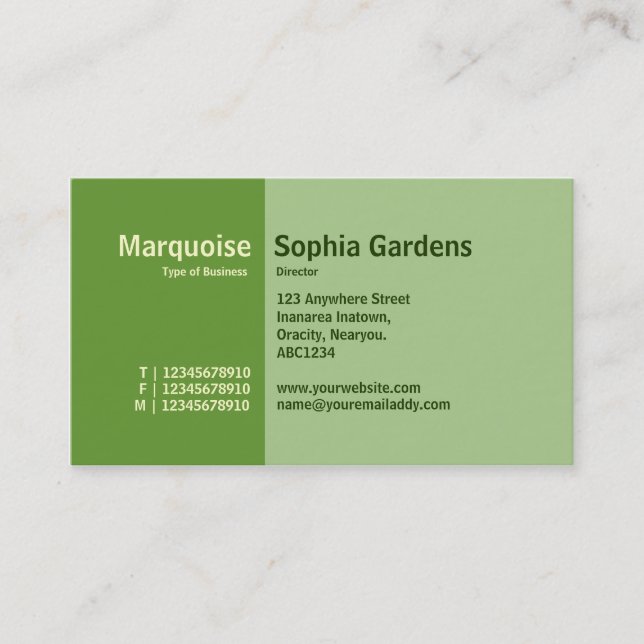 Golden Section 11 Business Card (Front)