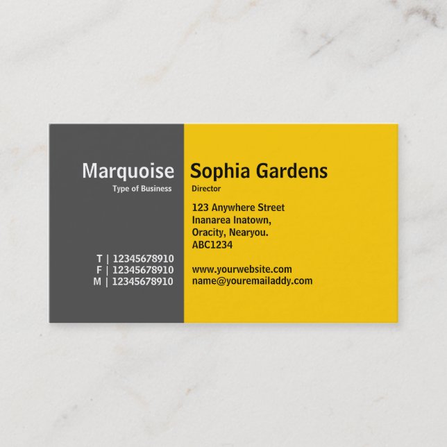 Golden Section 12 Business Card (Front)