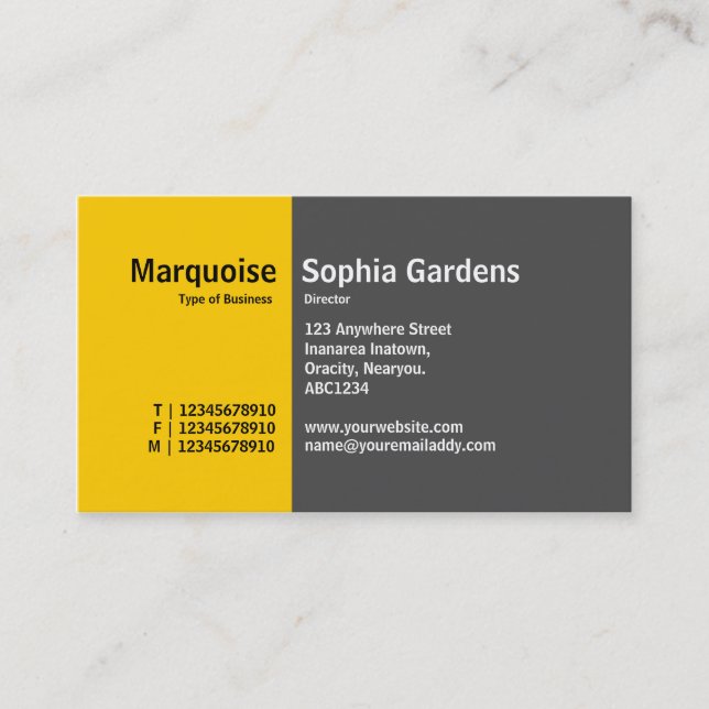 Golden Section 13 Business Card (Front)