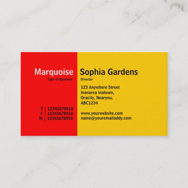 Golden Section 15 Business Card (Front)