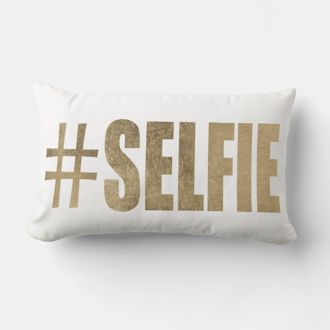 Golden Selfie Lumbar Pillow (Front)