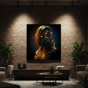 Golden Sentinel: The Awakening of the Future Canvas Print