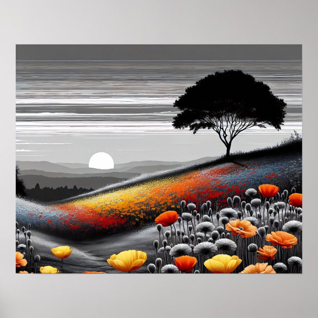 "Golden Serenity – A Dance of Colour and Contrast" Poster (Front)