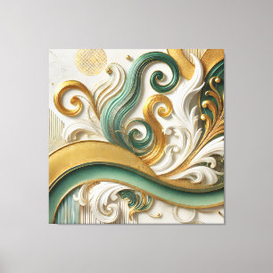 Golden Serenity – Abstract Elegance Canvas Art