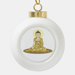 Golden Serenity Buddha Christmas Ornament