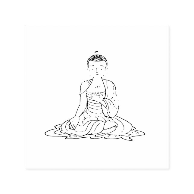 Golden Serenity Buddha Self-inking Stamp (Design)