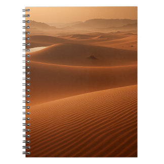 Golden Serenity — Desert Landscape at Sunset Notebook