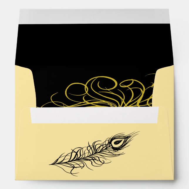 Golden Shake your Tail Feathes Enveloppe Invitatio (Dos (Bas))