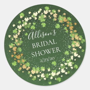 Golden Shamrock Bridal Shower Envelope Seal