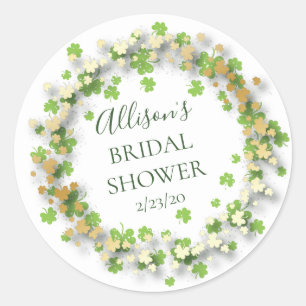 Golden Shamrock Bridal Shower Envelope Seal