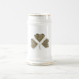 Golden Shamrock Clover Ireland Irish Symbol Beer Stein