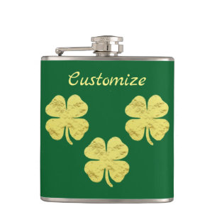 Golden Shamrocks Thunder_Cove Hip Flask