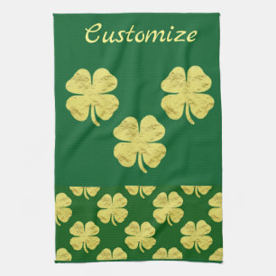 Golden Shamrocks Thunder_Cove Kitchen Towel