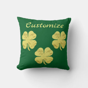 Golden Shamrocks Thunder_Cove Throw Pillow