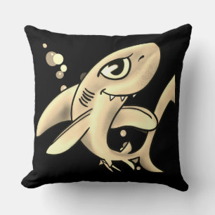 Golden Shark Throw Pillow