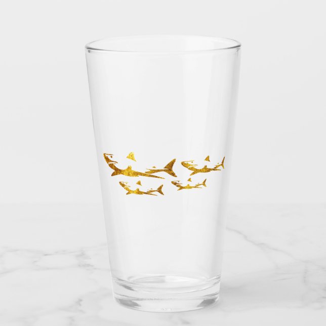 Golden Sharks Glass (Front)