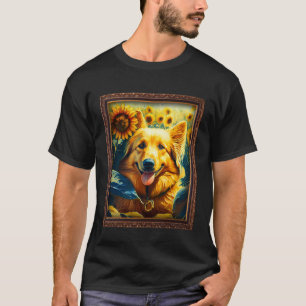 Golden Shepherd Painting Sunflower Flower Mom Wome T-Shirt