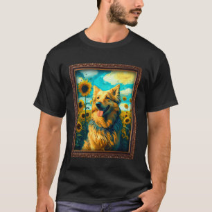 Golden Shepherd Painting Sunflower Flower Mom Wome T-Shirt
